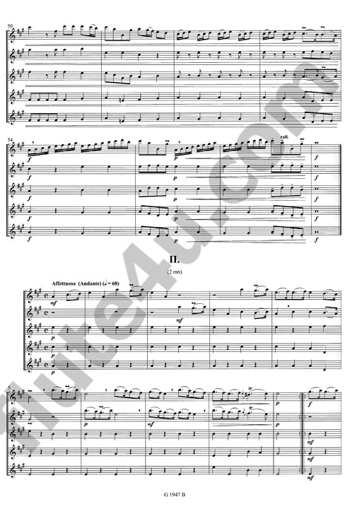 Boismortier, JB :: Concerto no. 5 en la majeur opus 15