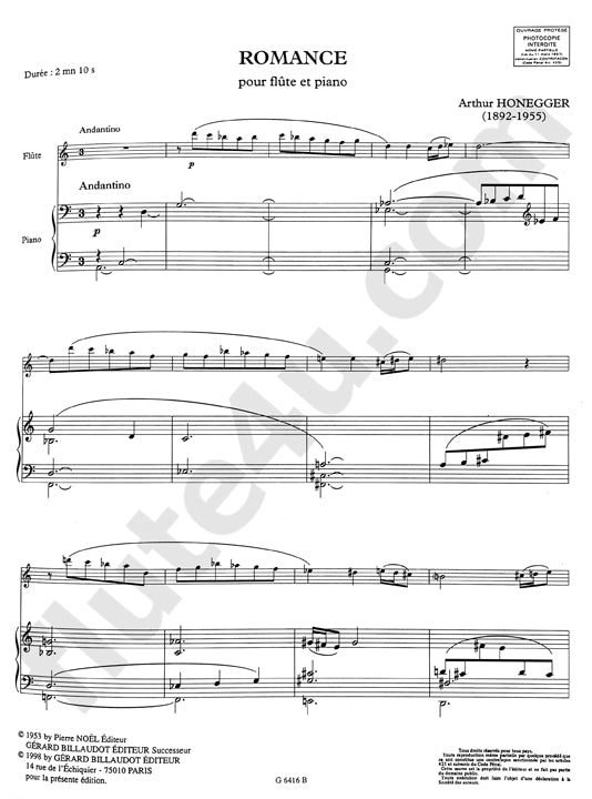 Honegger, A :: Romance