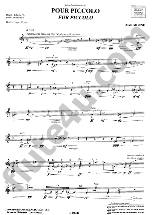 Moene, A :: Pour piccolo