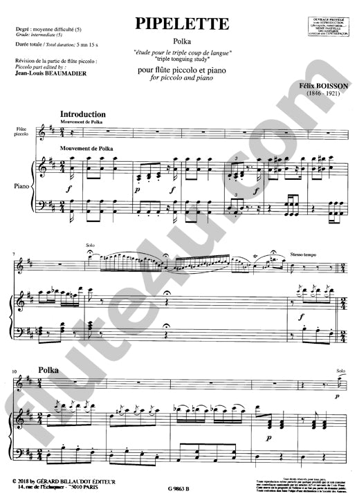 Boisson, F :: Pipelette