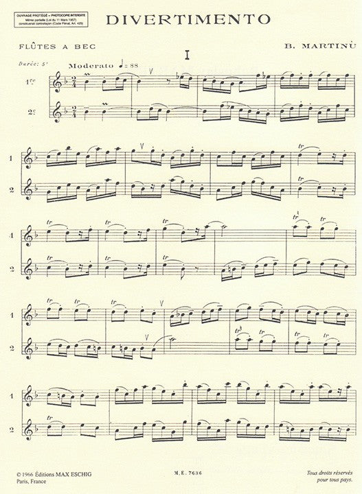 Martinu, B :: Divertimento