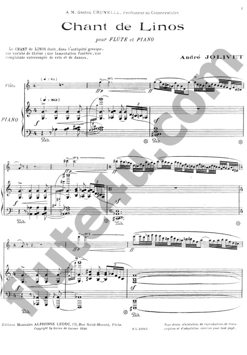 Jolivet, A :: Chant de Linos