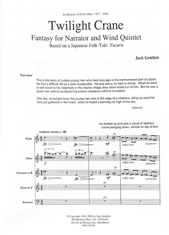 Gottlieb, J :: Twilight Crane (Yuzuru)