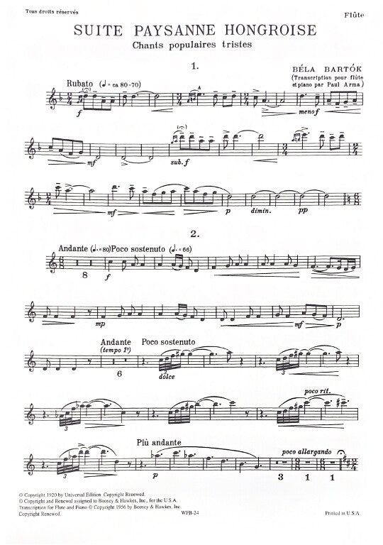Bartok, B :: Suite Paysanne Hongroise