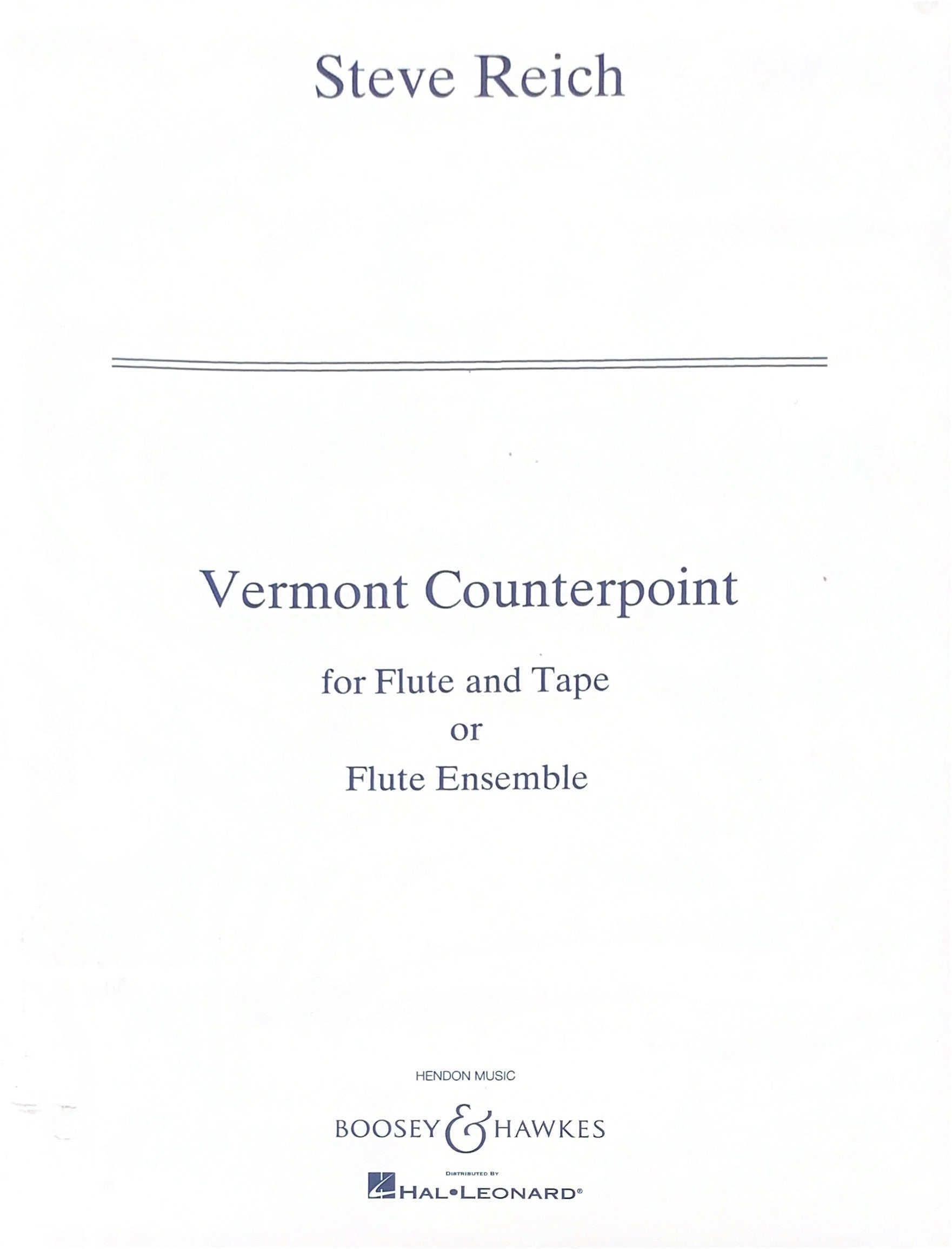 Reich, S :: Vermont Counterpoint