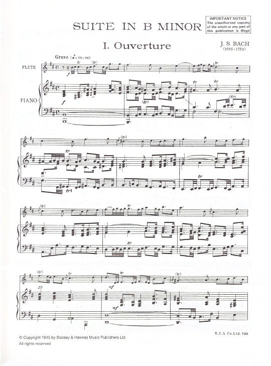 Bach, JS :: Suite in B Minor BWV 1067