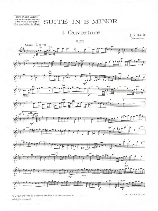 Bach, JS :: Suite in B Minor BWV 1067