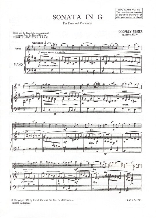 Finger, G :: Sonata in G