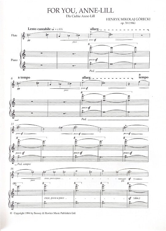 Gorecki, H :: For You, Anne-Lill