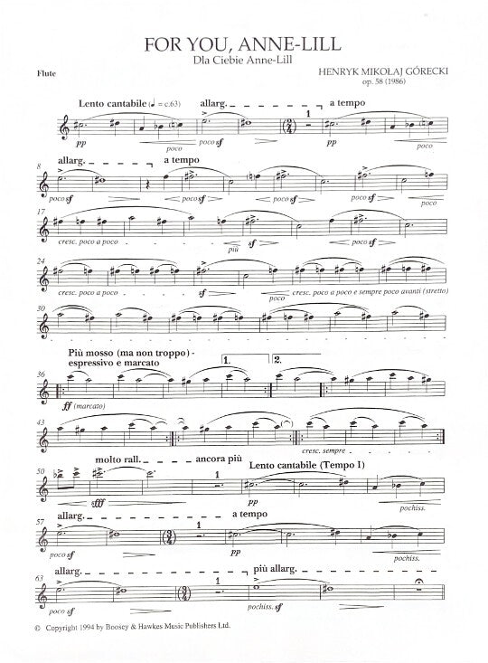 Gorecki, H :: For You, Anne-Lill