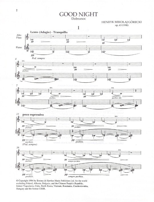 Gorecki, H :: Good Night, op. 63