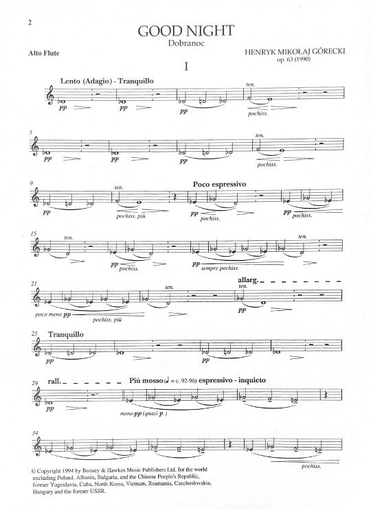Gorecki, H :: Good Night, op. 63