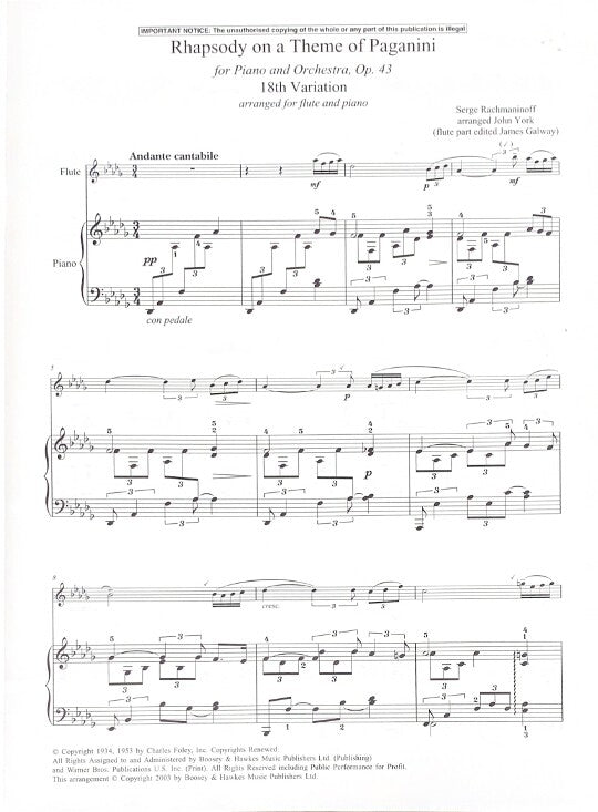 Rachmaninoff, S :: Rhapsody on a theme of Paganini