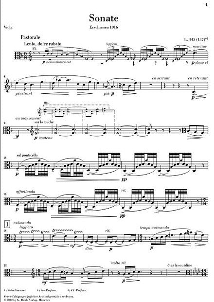 Debussy, C :: Sonate fur Flote, Viola, und Harfe
