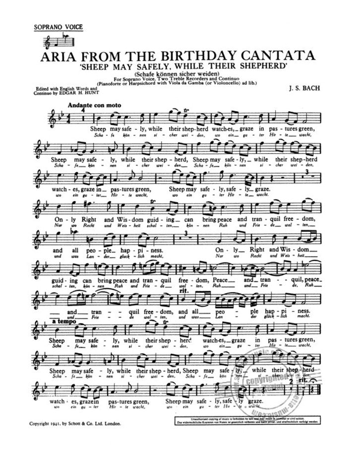 Bach, JS :: Sheep May Safely Graze, BWV 208