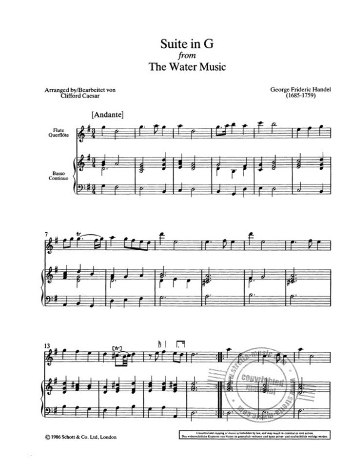 Handel, GF :: Suite in G from 'The Water Music'