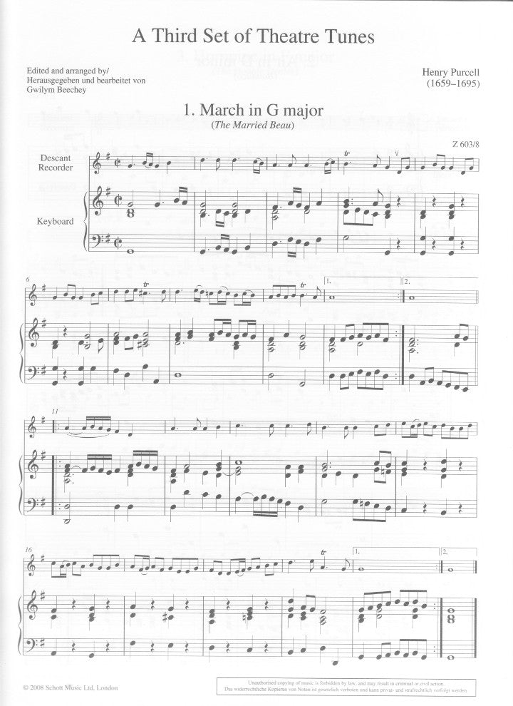 Purcell, H :: A Third Set of Theatre Tunes