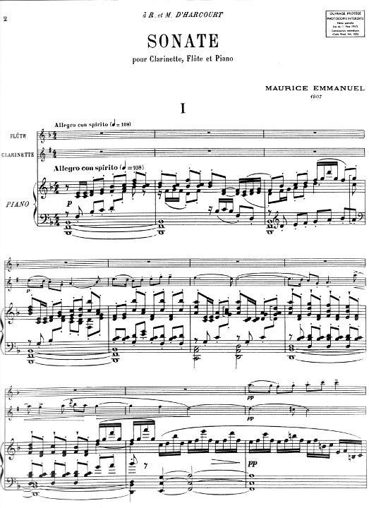 Emmanuel, M :: Sonata