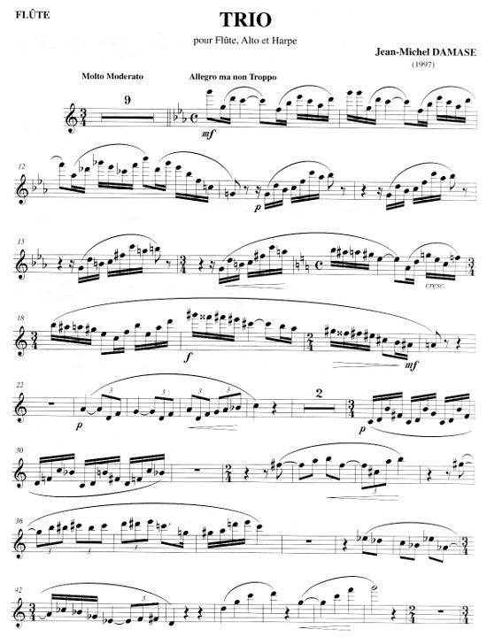 Damase, J-M :: Trio pour Flute, Alto et Harpe