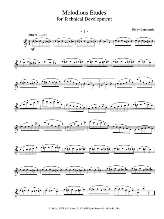 Lombardo, R :: Melodious Etudes for Technical Development