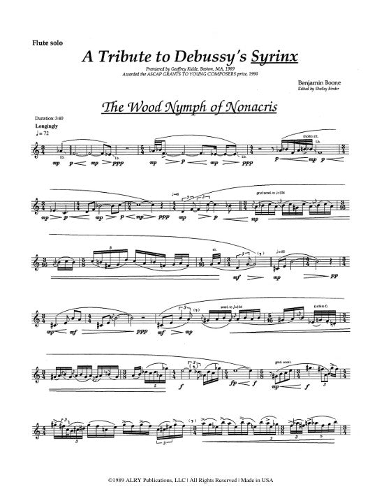 Boone, B :: A Tribute to Debussy's Syrinx