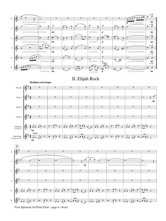 Traditional :: Four Spirituals for Flute Choir