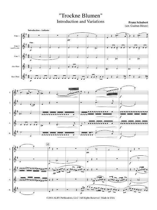 Schubert, F :: Trockne Blumen: Introduction and Variations