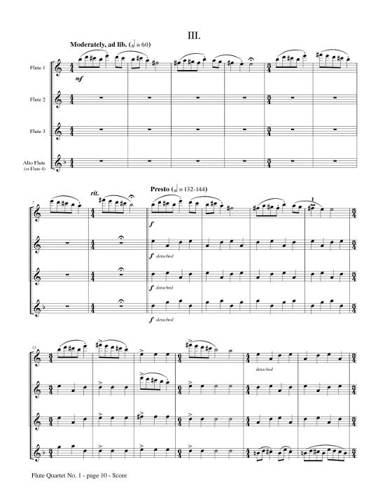 Derfler, C :: Flute Quartet No. 1