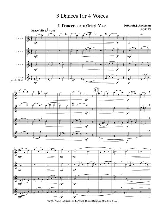 Anderson, DJ :: 3 Dances for 4 Voices