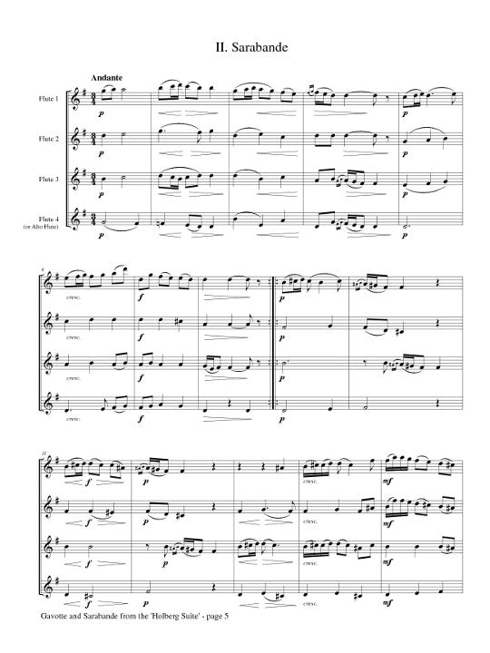 Grieg, E :: Gavotte and Sarabande from the Hollberg Suite