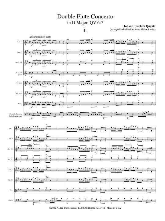 Quantz, JJ :: Double Flute Concerto in G Major