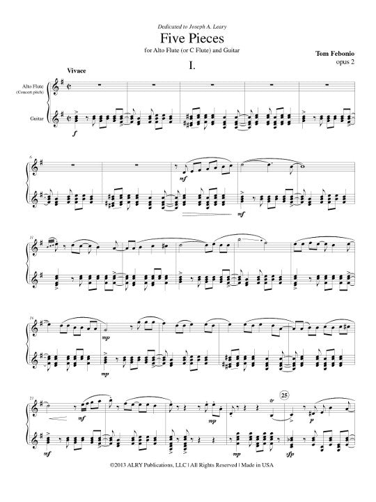 Febonio, TG :: Five Pieces for Alto Flute and Guitar