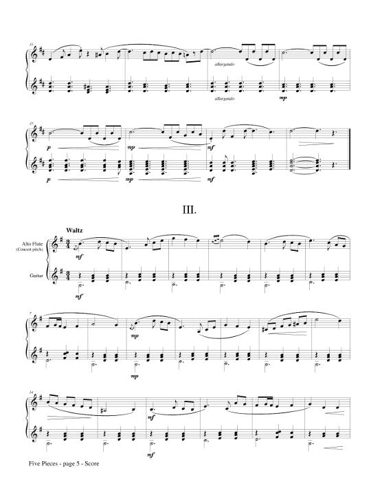 Febonio, TG :: Five Pieces for Alto Flute and Guitar