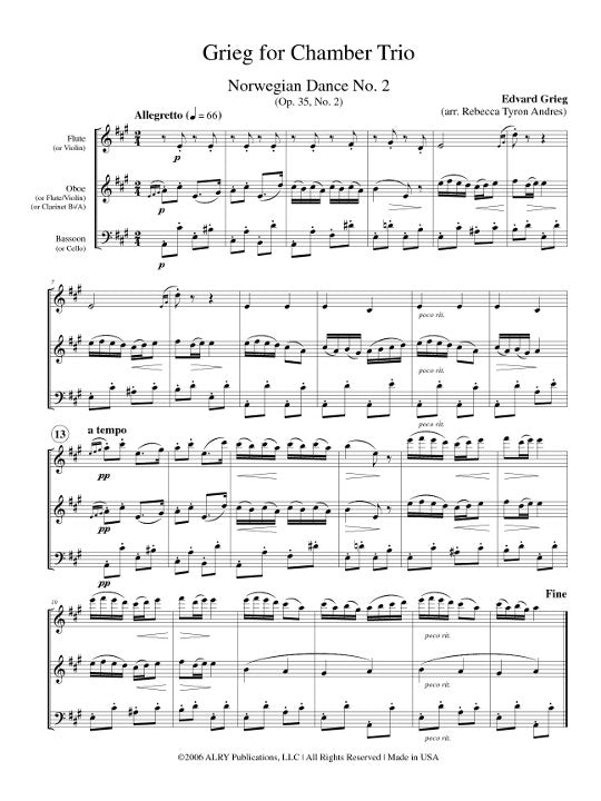 Grieg, E :: Grieg for Chamber Trio