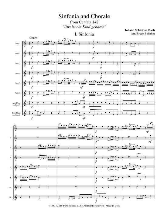 Bach, JS :: Sinfonia and Chorale from Cantata BWV 142 'Uns ist ein Kind geboren'