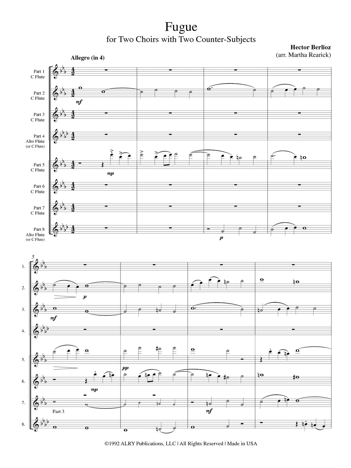 Berlioz, H :: Fugue for Two Choirs with Two Counter-Subjects