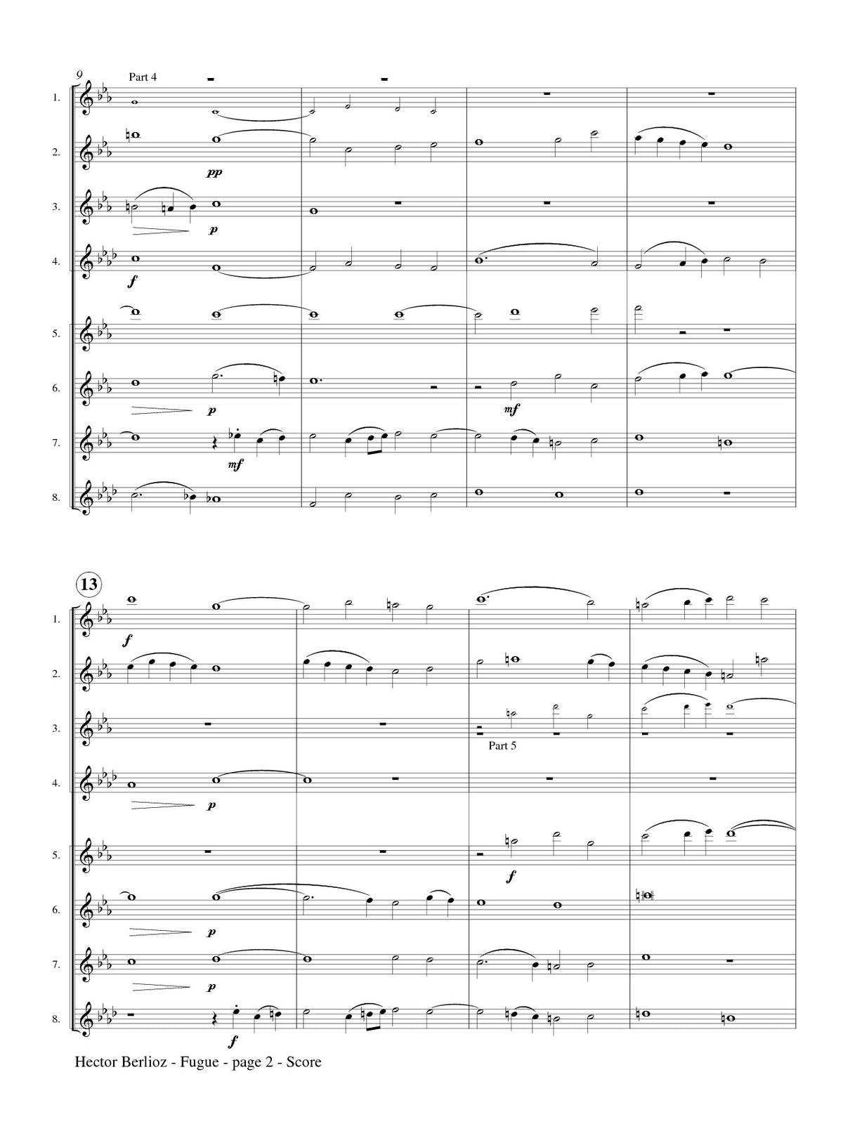 Berlioz, H :: Fugue for Two Choirs with Two Counter-Subjects