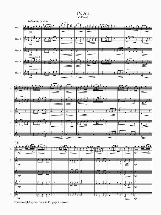 Haydn, J :: Suite in C (Flute-Clock Pieces)