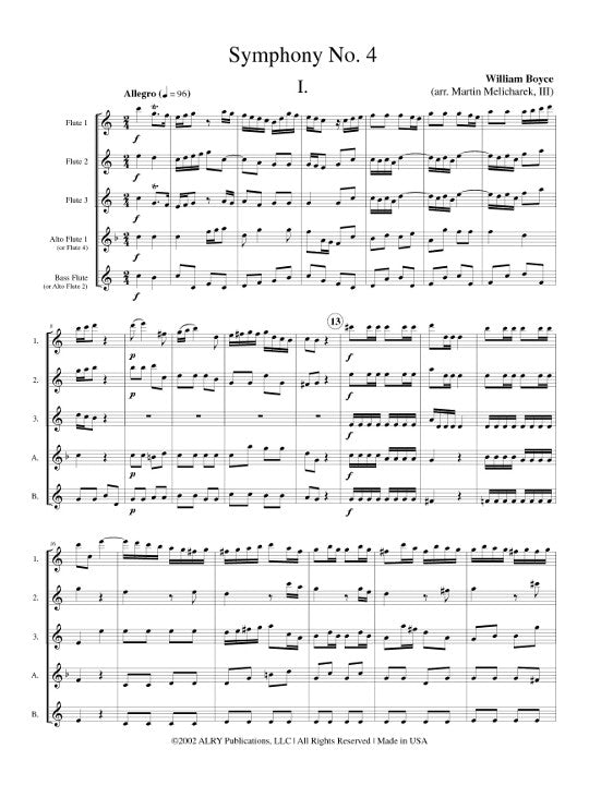 Boyce, W :: Symphony No. 4