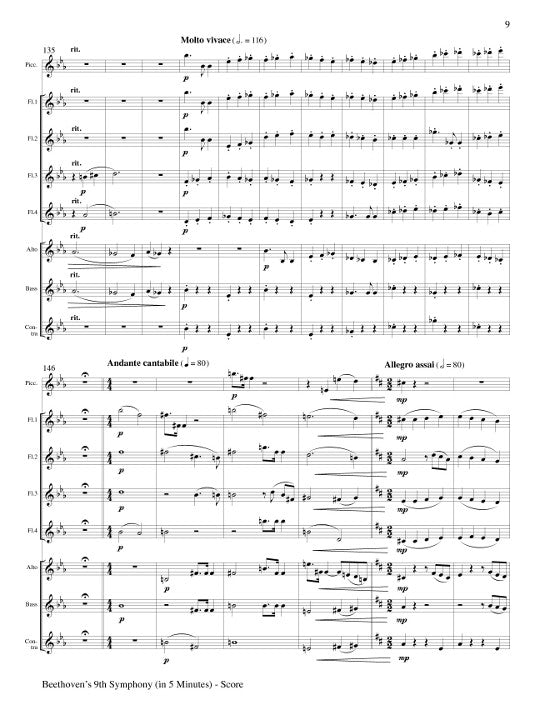 Beethoven, L :: Beethoven's 9th Symphony in 5 minutes
