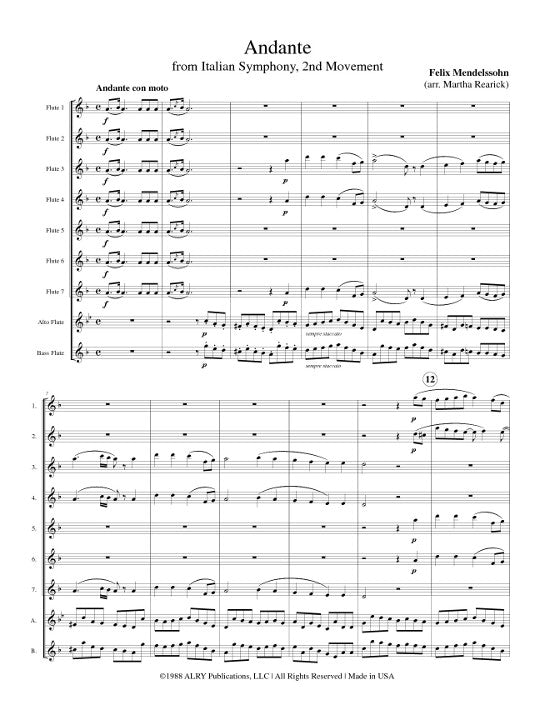 Mendelssohn, F :: Andante (from the Italian Symphony, 2nd Movement)