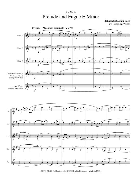 Bach, Js :: Prelude and Fugue in E Minor