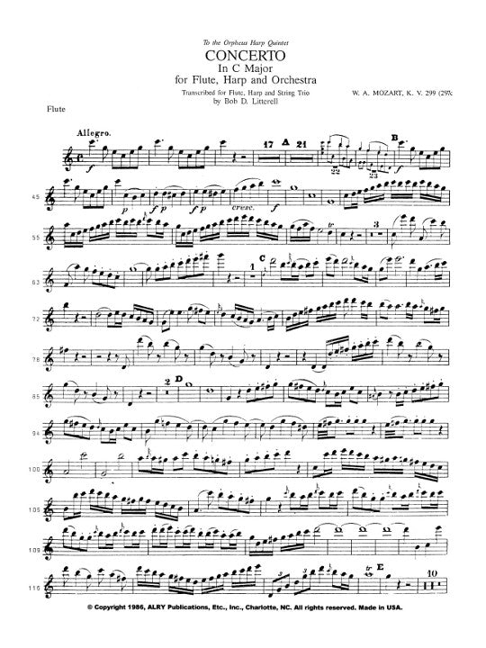 Mozart, WA :: Concerto for Flute and Harp