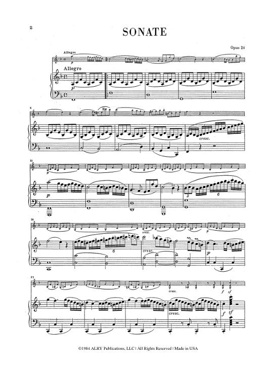 Beethoven, L :: Sonata Op. 24, No. 5 'Spring'