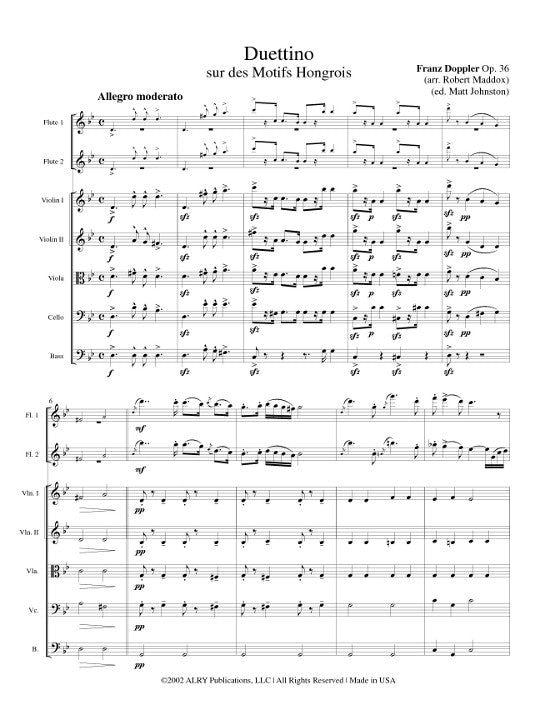 Doppler, F :: Duettino sur des Motifs Hongroise, Op. 36