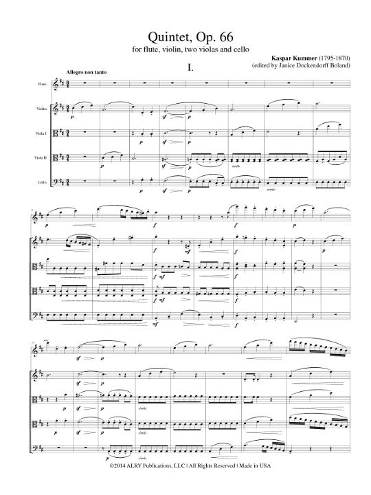 Kummer, K :: Flute Quintet, op. 66