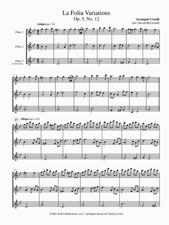 Corelli, A :: La Folia Variations op. 5, No. 12
