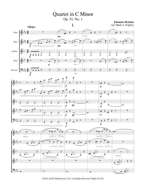 Brahms, J :: Quartet in C minor, Op. 51, No. 1