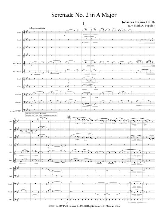 Brahms, J :: Serenade No. 2 in A Major, Op. 16
