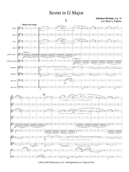 Brahms, J :: Sextet in G Major, Op. 36